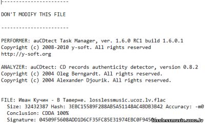 Иван Кучин - В Таверне. FLAC, 2007 - детектор Иван Кучин - В Таверне. FLAC, 2007 - детектор