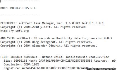 Inkubus Sukkubus - Nature Child. FLAC, 2018 - детектор Inkubus Sukkubus - Nature Child. FLAC, 2018 - детектор