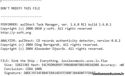 Sink the Ship - Everything. FLAC, 2018 - детектор Sink the Ship - Everything. FLAC, 2018 - детектор