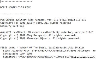 Umami - Number Of The Beast. FLAC, 2019 - детектор Umami - Number Of The Beast. FLAC, 2019 - детектор