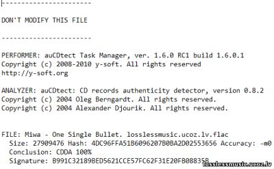 Miwa - One Single Bullet. FLAC, 2020 - детектор Miwa - One Single Bullet. FLAC, 2020 - детектор